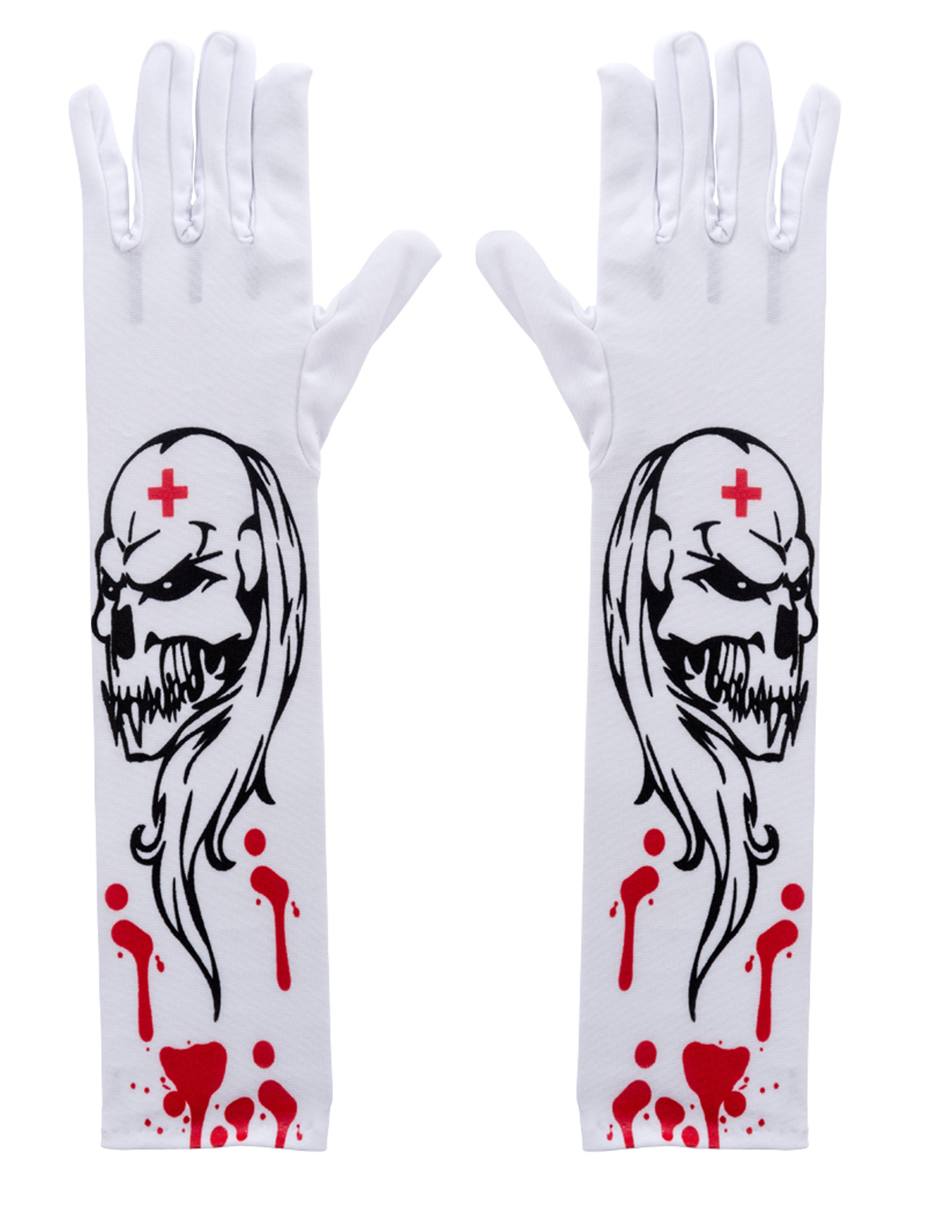 Blutige Zombie-Handschuhe für Erwachsene Weiss Blutige Zombie-Handschuhe für Erwachsene Weiss von CARNIVAL TOYS