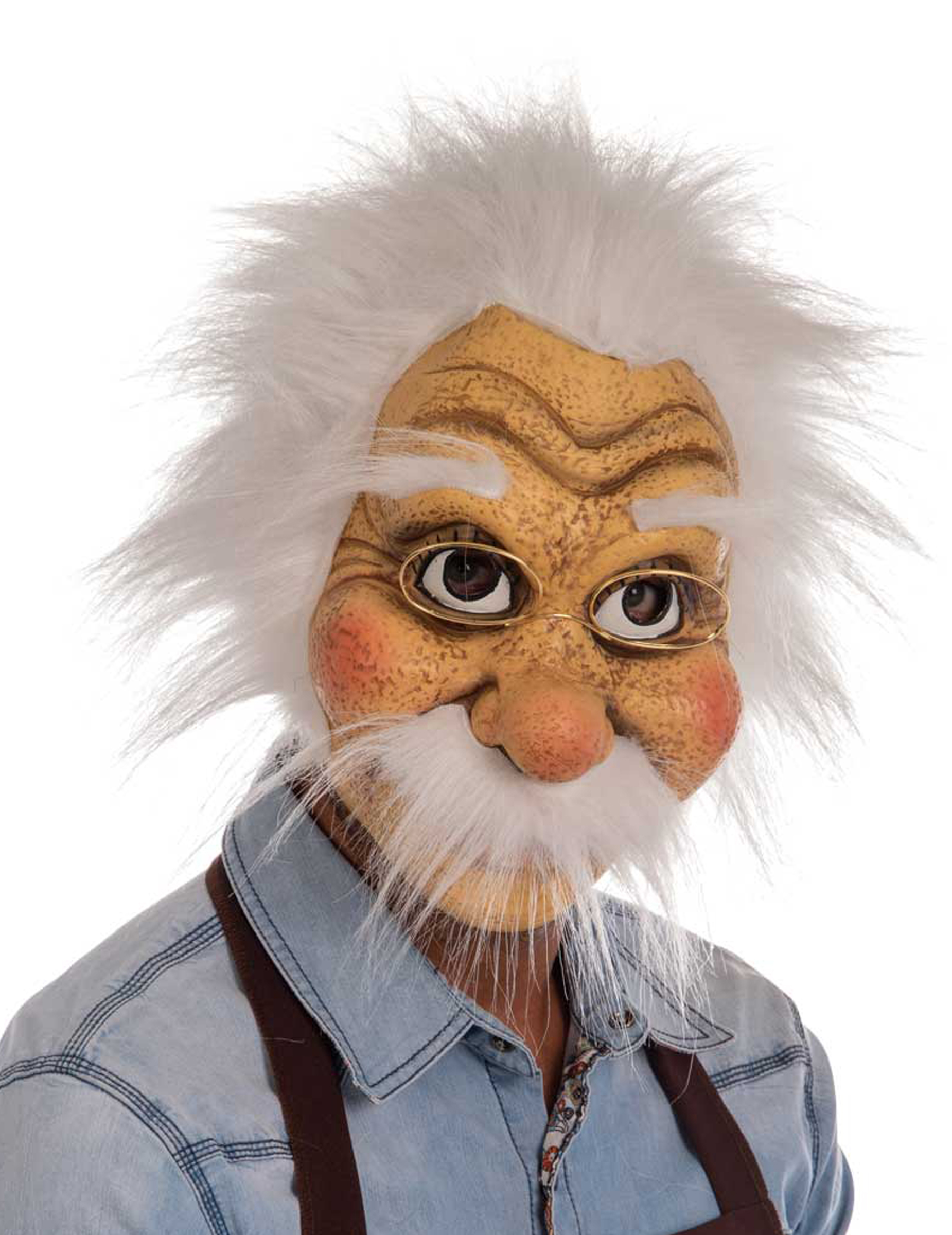 Gepetto-Maske für Herren Faschingsmaske beige-weiss Gepetto-Maske für Herren Faschingsmaske beige-weiss von CARNIVAL TOYS