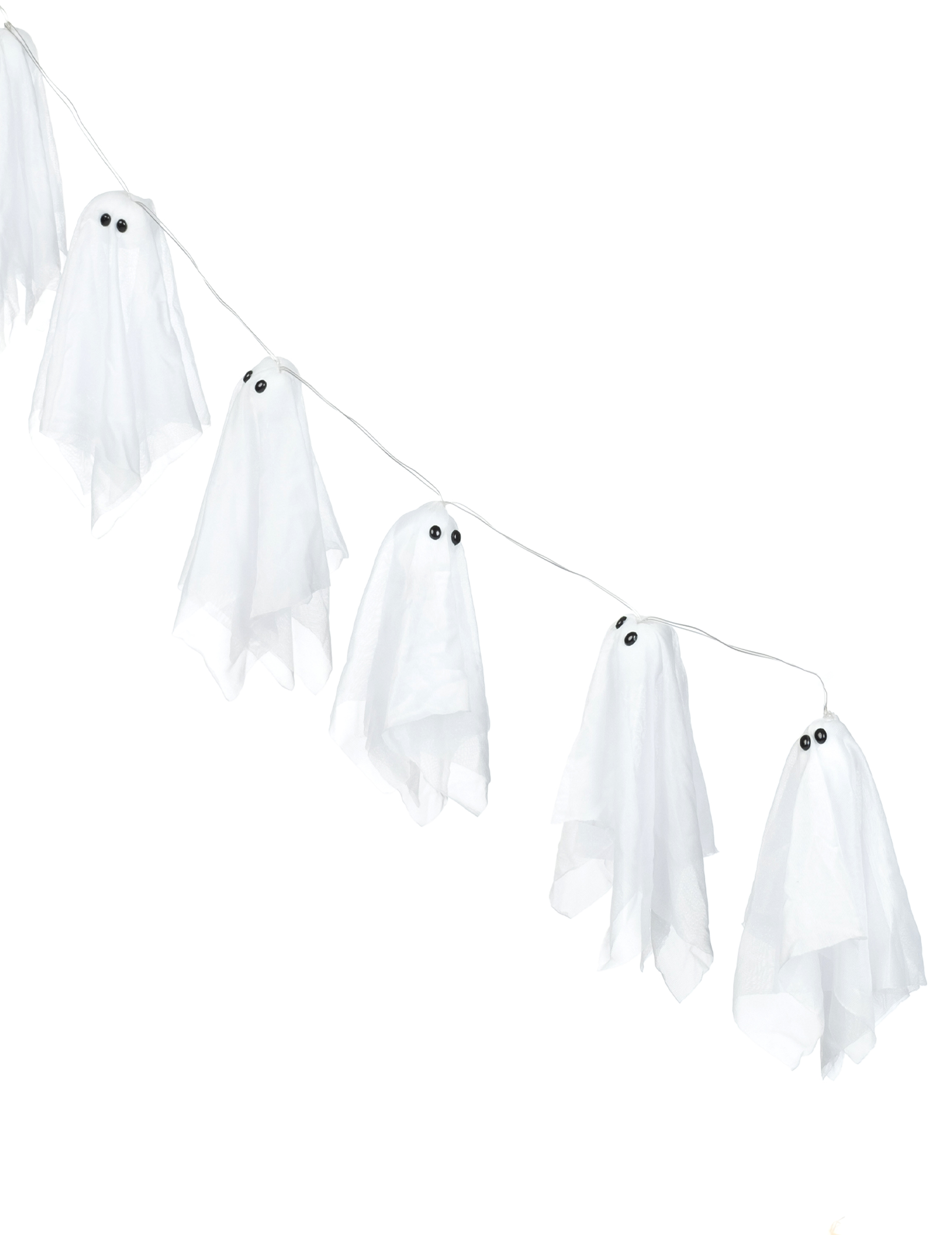 Gespenter-Girlande für Halloween mit Leuchteffekt weiss-bunt 150cm Gespenter-Girlande für Halloween mit Leuchteffekt weiss-bunt 150cm von CARNIVAL TOYS