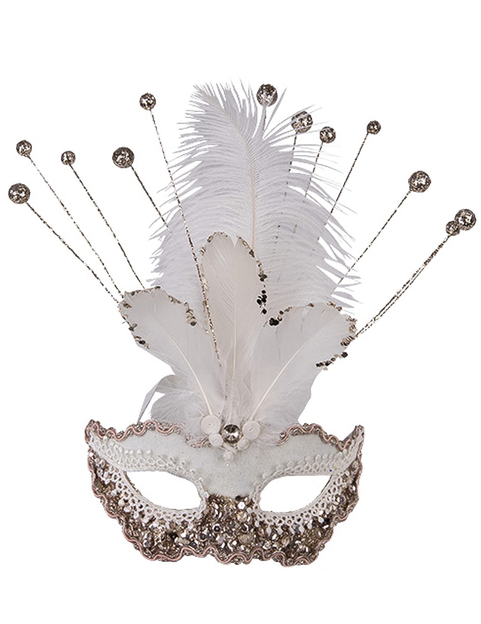 Glitzer-Maske für Damen weiss Glitzer-Maske für Damen weiss von CARNIVAL TOYS