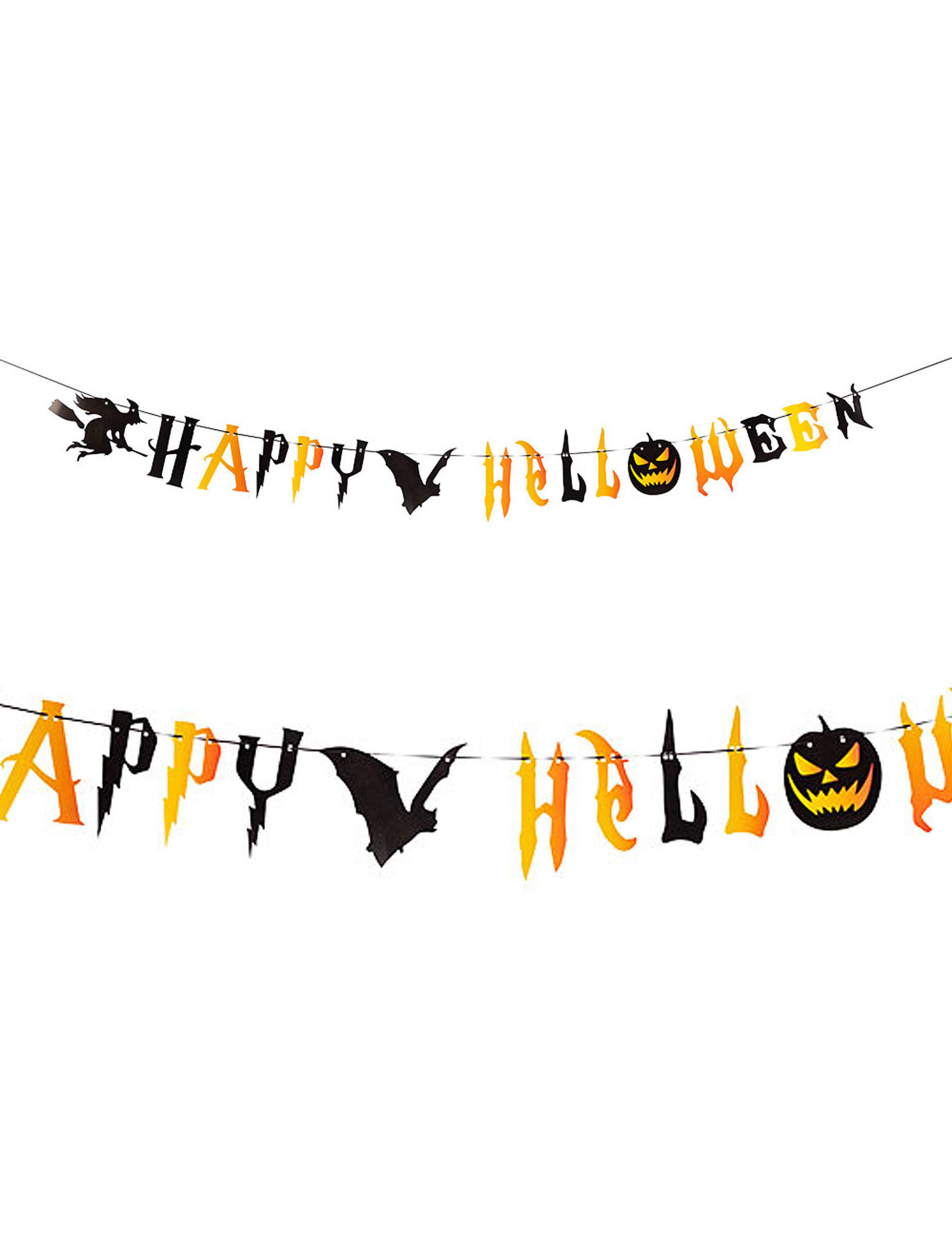 Halloween-Girlande mit Hexe und Fledermaus Halloween-Partydeko schwarz-orange 250 cm Halloween-Girlande mit Hexe und Fledermaus Halloween-Partydeko schwarz-orange 250 cm von CARNIVAL TOYS