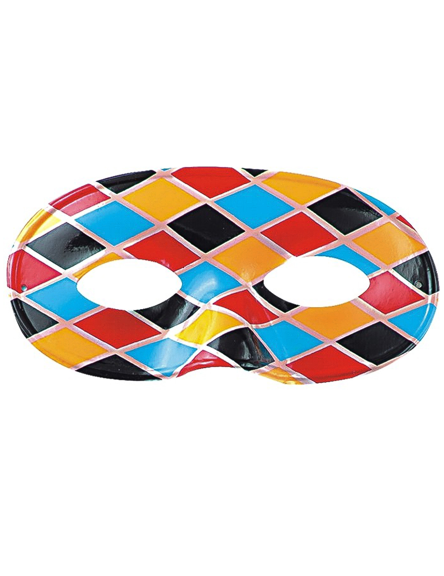 Harlekin Augenmaske Kostüm-Accessoire bunt von CARNIVAL TOYS