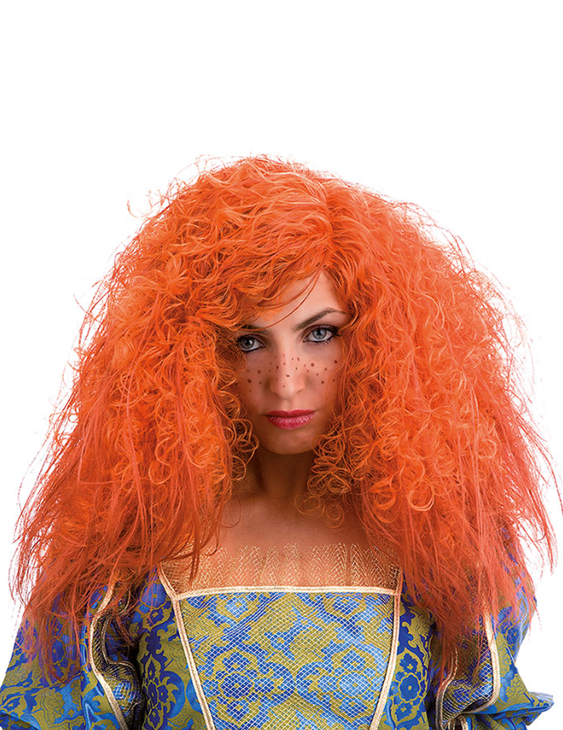 Lockenperücke für Damen orange Lockenperücke für Damen orange von CARNIVAL TOYS