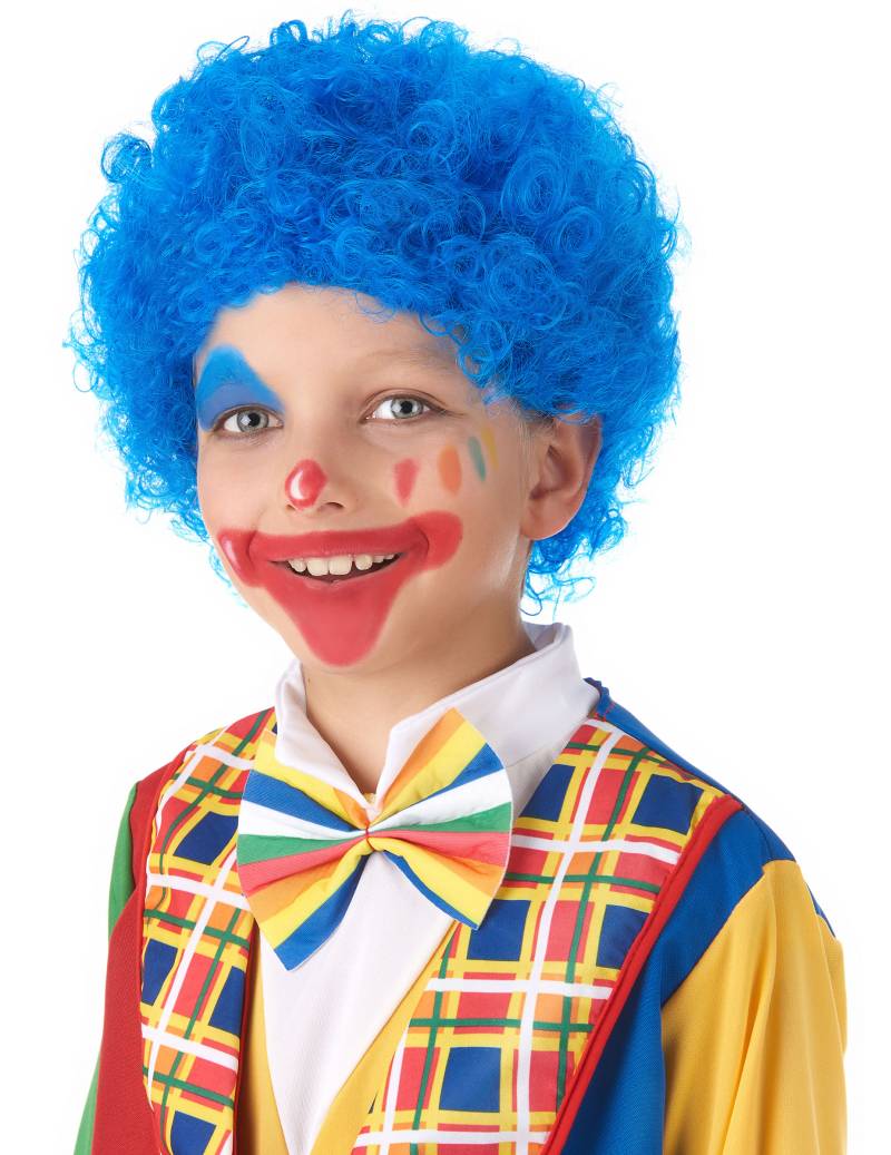 Perücke für Kinder Kostüm-Accessoire Clown gelockt blau von CARNIVAL TOYS