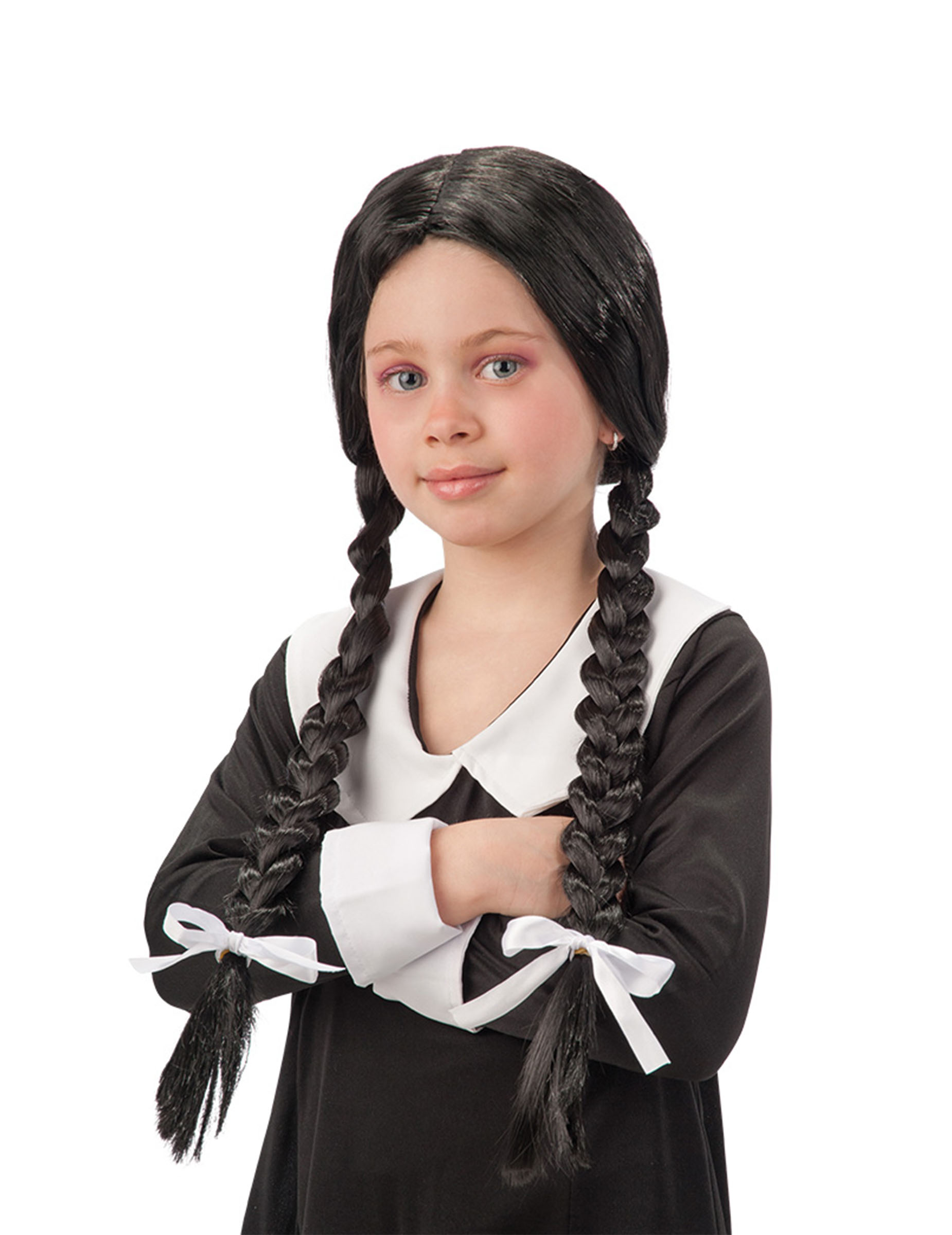 Perücke mit zwei Zöpfen für Mädchen Accessoire schwarz-weiss Perücke mit zwei Zöpfen für Mädchen Accessoire schwarz-weiss von CARNIVAL TOYS