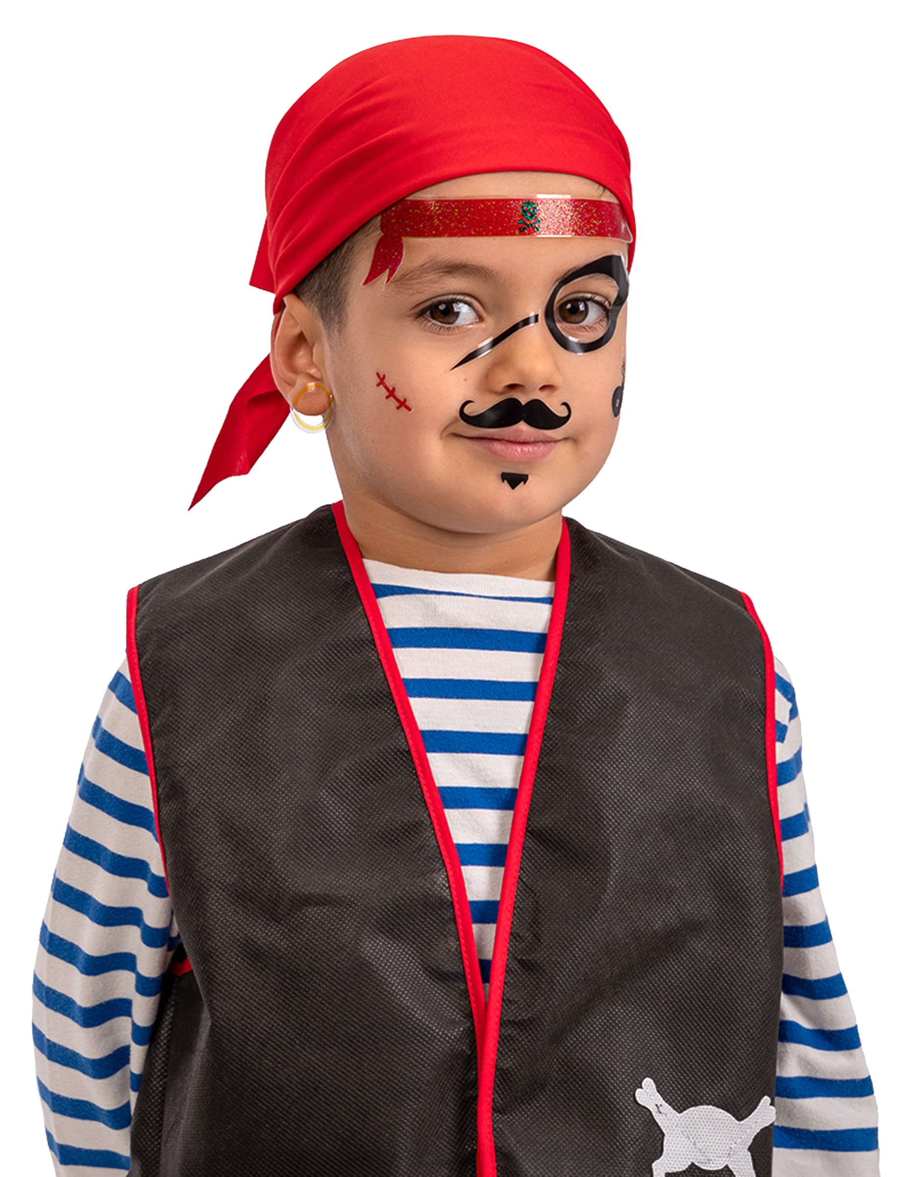 Piraten Klebe-Tattoos für Kinder schwarz-rot Piraten Klebe-Tattoos für Kinder schwarz-rot von CARNIVAL TOYS