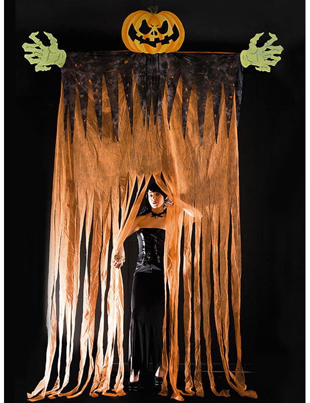 Riesige Türdeko Halloweenparty Eingangstor Kürbis orange-schwarz 350cm Riesige Türdeko Halloweenparty Eingangstor Kürbis orange-schwarz 350cm von CARNIVAL TOYS