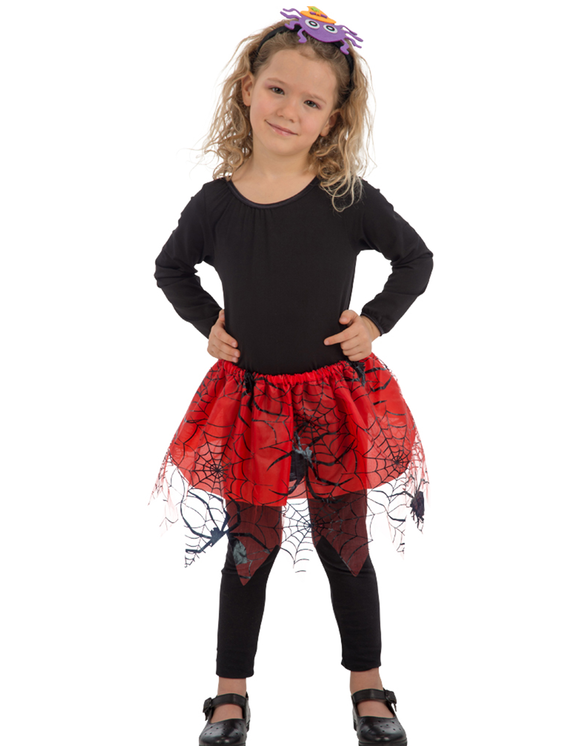 Spinnen-Petticoat für Kinder Halloween-Accessoire rot-schwarz Spinnen-Petticoat für Kinder Halloween-Accessoire rot-schwarz von CARNIVAL TOYS