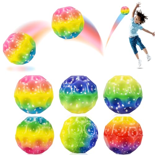CARROUSEL Astro Jump Ball, 6 Stück Moon Ball Hüpfball Kinder 3-8 Jahre, Mondball/Springball/Jumpball/Gummiball für Kinder, Bounce Galaxy Spielball, Kindergeburtstag Gastgeschenke (‎Gradient) von CARROUSEL