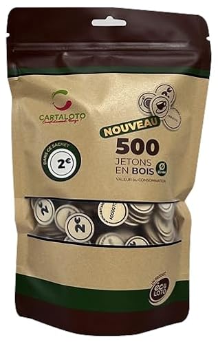 500 Stück Chips aus Holz, Ø 25 mm – 2 €, Kontrolle über Eingang, Münze von CARTALOTO