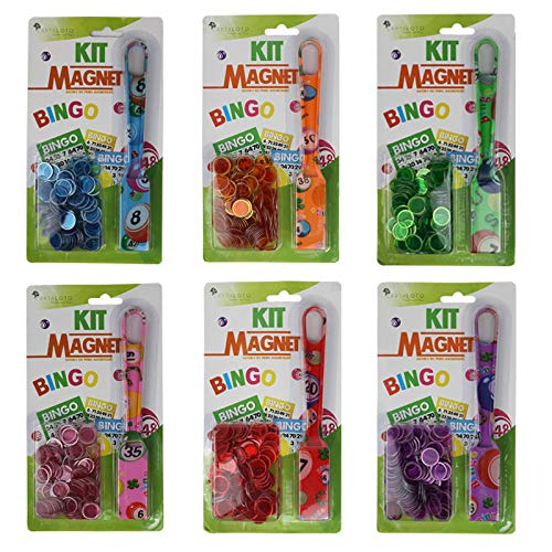 CARTALOTO -12 Magnetsticks Bingo + 100 Pins, ABKMB, mehrfarbig, verschiedene Modelle, 1 Stück von CARTALOTO