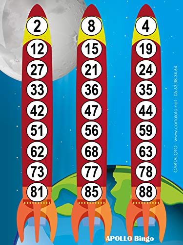 CARTALOTO-500 Loto-Spiele, Apollo Bingo, JCAB3F, Mehrfarbig von CARTALOTO