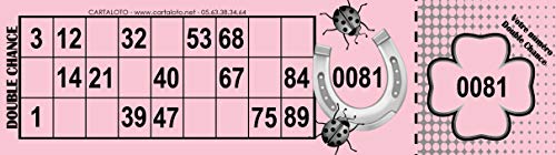 CARTALOTO-500 Loto-Spiele, Bingo Double Chance -Rose, JNDC1C-04, Mehrfarbig von CARTALOTO