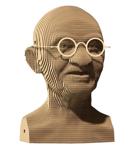 3D-Puzzle aus Karton Skulptur Motiv: Gandhi, Alter ab 14 Jahre, 123 Teile, ca. 18 cm H von CARTONIC