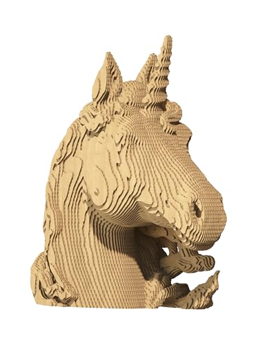 CARTONIC 3D-Puzzle aus Karton – Einhorn: fesselnde Unterhaltung und stimulierendes Abenteuer, um seine Fähigkeiten zu entwickeln – der Karton verwandelt sich in eine Figur in eine Relief von CARTONIC