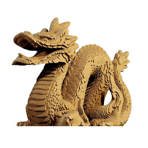 CARTONIC - Drache: Eine spannende Reise der Montage und Kreativität – 3D-Puzzle aus Karton – der Karton verwandelt sich in eine Figur in eine Relief – 3D-Puzzle Dragon Made of Recycled Cardboard von CARTONIC