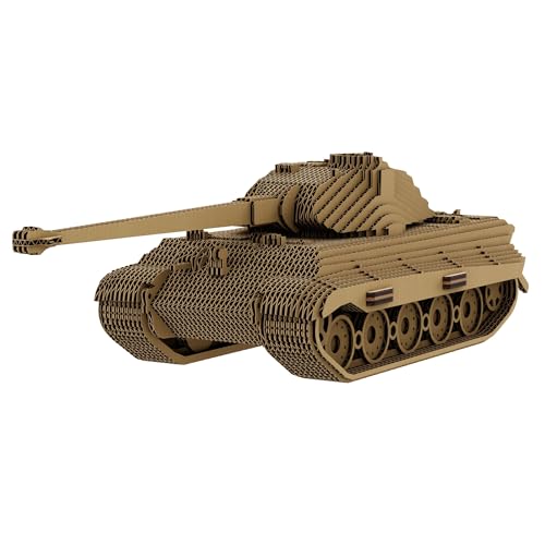 WOT TIGER II – 3D-Puzzle CARTONIC aus Karton – Militärpanzer zum Zusammenbauen – 50 Teile – ohne Klebstoff – umweltfreundlich – alle Altersgruppen – Cardboard 3D-Puzzle von CARTONIC