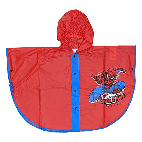 CARTOON Spiderman Regenmantel, Marvel, wasserdicht, Umhang, Regenmantel, winddicht, PVC, für Kinder (7-8 Jahre) von CARTOON