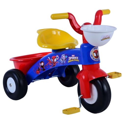 Spidey Marvel Dreirad für Kinder von 1 bis 3 Jahren, Dreirad mit Pedalen und Spielzeugkorb von CARTOON