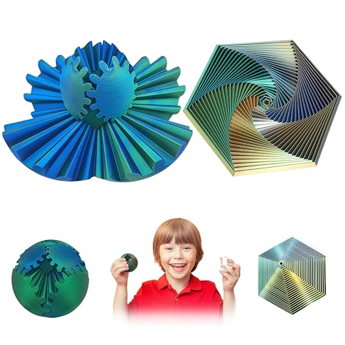 2Pcs Gear Toys - 3D Gedruckter Zahnradball - The Steampunk Whirling Wonder Fidget Getriebe Ball, Gear Sphere Cube Fidget Toys für Büro & Zuhause, Spielzeug Geschenk für 3+ Jahre Kinder Erwachsene von CARxlythic