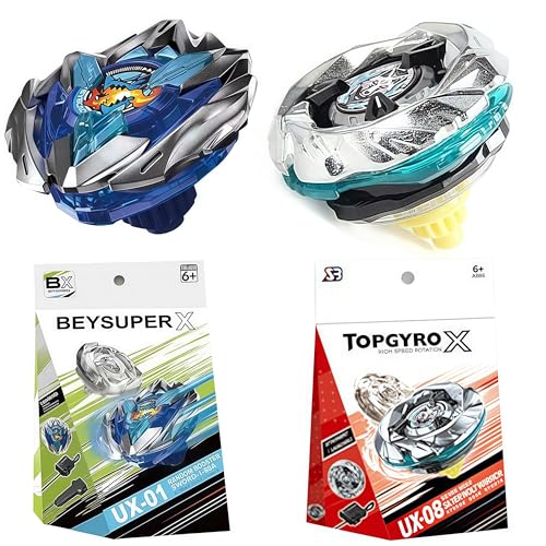 2Pcs Gyros Kreisel Set - 4D Metall Fusion Kampf Kreisel (Kreis und Starter), Metal Fusion mit Launcher,Spielzeug Geschenk Sets für Kinder Jugendliche von CARxlythic
