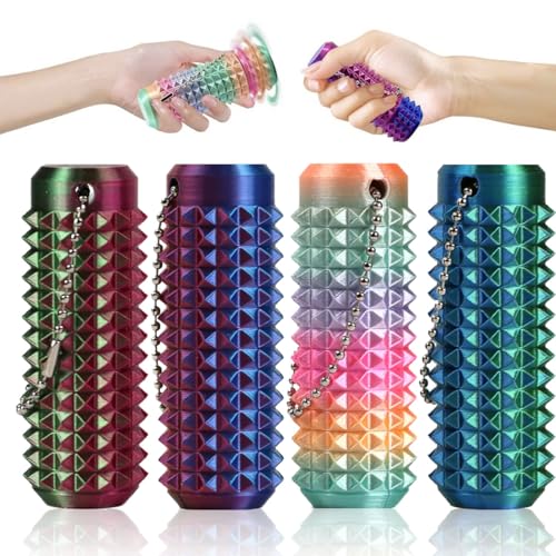 Little Ouchies Pain Fidget (4 Stücke), Sensorik Spielzeug Für Erwachsene, Spiky Grippie Stim Keychain, ADHS Spielzeug für Stressabbau und Fokus, Fidl Bitz Fidget Toys Geschenke für Männer (Laser) von CARxlythic