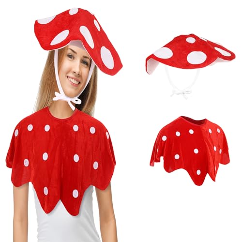 CASACLAUSI Pilzhut Kröte Kostüm Cosplay Zubehör Niedliche Baskenmütze Zauberer Verrückte Festival Hut Halloween Karneval Bühne Requisite von CASACLAUSI