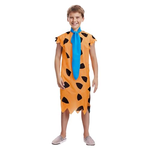 Fred Feuerstein-Kostüm für Kinder, Höhlenmensch-Kostüm, wilde Cartoon-Figuren, Halloween, primitives Cosplay-Outfit von CASACLAUSI