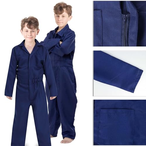 Halloween-Kostüm für Kinder, Horror-Killer, Overall, blau, Uniformen, Overall mit Maske, Kunststoffmesser, Outfit, Cosplay, 3 Stück von CASACLAUSI