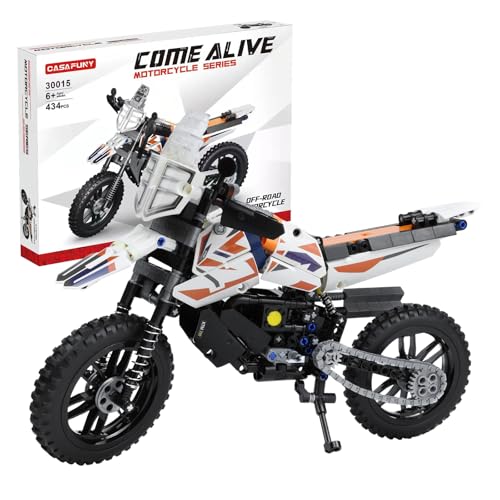 CASAFUNY Motorrad Kompatibel mit Lego Technic, 1:8 City Auto Spielzeug 434-teiliges Modell mit Rotierende Reifen Aufkleber, Geburtstag Geschenk für Jungen und Mädchen ab 8 9 10 11 12 Jahren, Weiß CASAFUNY Motorrad Kompatibel mit Lego Technic, 1:8 City Auto Spielzeug 434-teiliges Modell mit Rotierende Reifen Aufkleber, Geburtstag Geschenk für Jungen und Mädchen ab 8 9 10 11 12 Jahren, Weiß von CASAFUNY