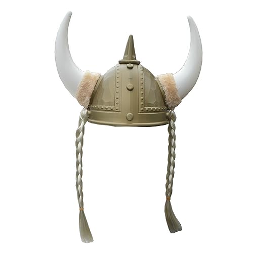 CASNO Erwachsenen-Wikingerhelm mit Hörnern für Wikinger-Motto-Partys, antiker römischer Hut für Halloween-Kostüm, mittelalterliches Verkleiden, Wikingerhelm mit Hörnern, Party-Requisiten von CASNO