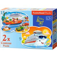 CASTORLAND B-020102 2 x Kinderpuzzle (9+15) Teile Kreuzfahrtschiff von CASTORLAND