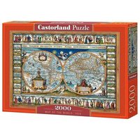 CASTORLAND C-200733-2 Map of the world,1639, Puzzle 2000 Teile von CASTORLAND