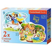 Castorland B-020041 Snow White a.the Seven Dwarfs,2xPuzzle (9+15) Teile von CASTORLAND