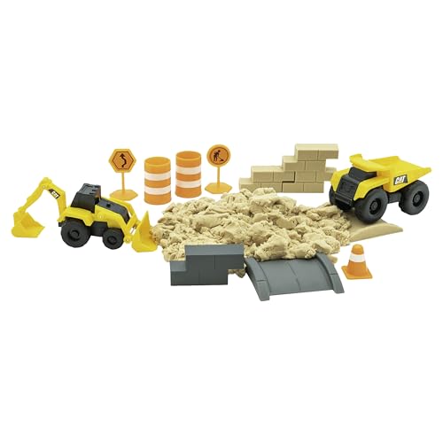 CAT Baustellenfahrzeuge Kinder Spielzeug | Dig N' Build Beton Spielset mit 285 Gramm Betonmischung | Kinetischer Sand Baustellen Sandspielzeug Set & Geschenke ab 3 Jahren CAT Baustellenfahrzeuge Kinder Spielzeug | Dig N' Build Beton Spielset mit 285 Gramm Betonmischung | Kinetischer Sand Baustellen Sandspielzeug Set & Geschenke ab 3 Jahren von CAT