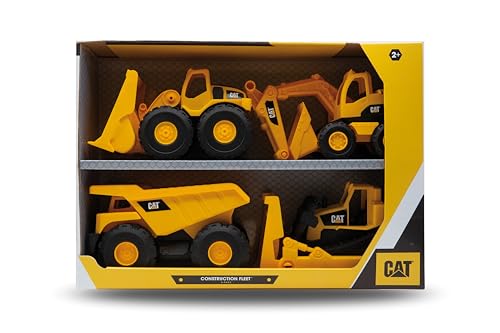 Cat erpillar – Konstruktion Fleet Pack mit 4 Fahrzeugen, 25 cm, Benna, Frontlader, Bagger, Bulldozer von CAT