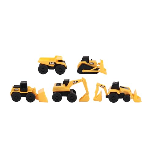 CatToysOfficial, CAT Little Machines Spielzeug Baustellenfahrzeuge Kinder mit 5 Teilen - Radlader, Schaufelfahrzeuge, Bulldozer, Kipplaster und Bagger Spielzeug - Spielzeugautos ab 3 Jahre von CatToysOfficial