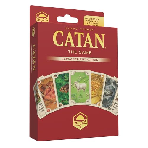CATAN Base Game Card Zubehör (6th Edition) Komplettes Ersatzset mit 95 Ressourcenkarten & 25 Entwicklungskarten, Made Studio von CATAN