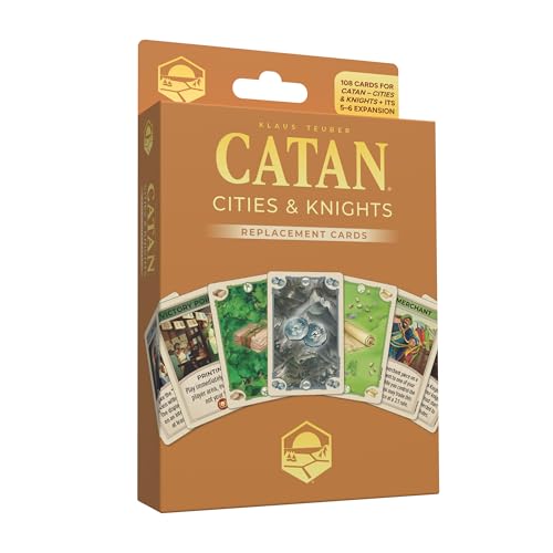 CATAN Cities & Knights Kartenzubehör (6th Edition) Komplettes Ersatzset mit 36 Warenkarten & 54 Fortschrittskarten, Made Studio von CATAN