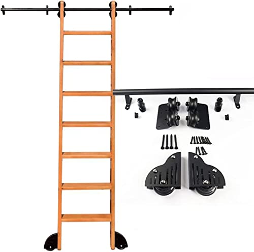 CATANK Schiebetürschiene, Scheune, Schiebetür-Set, 1 m - 6 m, Rollleiter, Hardware, Bibliothek, Schiebeleiter, Hardware-Set, Schiene/Schiene, Rollbibliothek, Gleitschienen-Set (Größe: 400 cm von CATANK