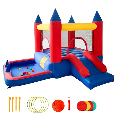 CATCHLUCK Aufblasbare Hüpfburg mit Rutsche, Hüpfburg für Kinder Outdoor, Bouncy Castle mit Sprungbereich, Bällebad & Basketballkorb, 285x250x180cm CATCHLUCK Aufblasbare Hüpfburg mit Rutsche, Hüpfburg für Kinder Outdoor, Bouncy Castle mit Sprungbereich, Bällebad & Basketballkorb, 285x250x180cm von CATCHLUCK
