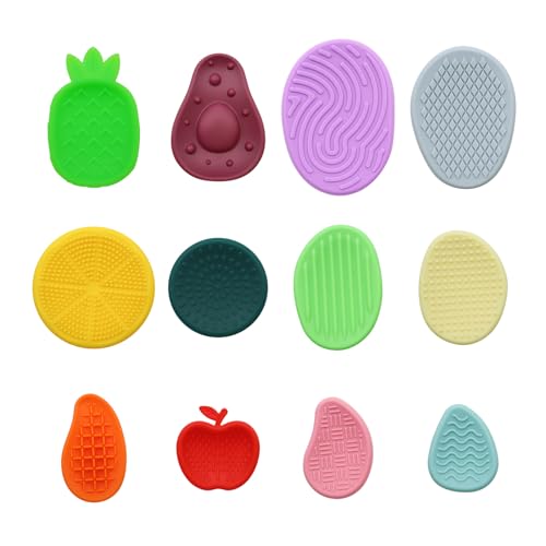 CATELL 12 Stücke Fidget Toys Sensory Stones, Silikon Sensorische Steine Stressabbau Spielzeug Sensorische Stone Emotional Beruhigendes Spielzeug Stones Sensory Toys für Stress Adhs Angst Autismus-2 von CATELL