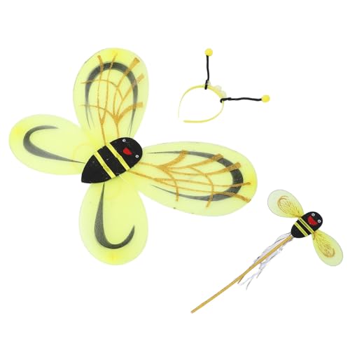 CATIEBYE 1 Set Bienenflügel-Set: Kleinkinder-Hummelkostüm mit Stirnband und Flügelstab – bezauberndes Bienen-Outfit für Cosplay, Bühnenauftritte, Party-Verkleidungen CATIEBYE 1 Set Bienenflügel-Set: Kleinkinder-Hummelkostüm mit Stirnband und Flügelstab – bezauberndes Bienen-Outfit für Cosplay, Bühnenauftritte, Party-Verkleidungen von CATIEBYE