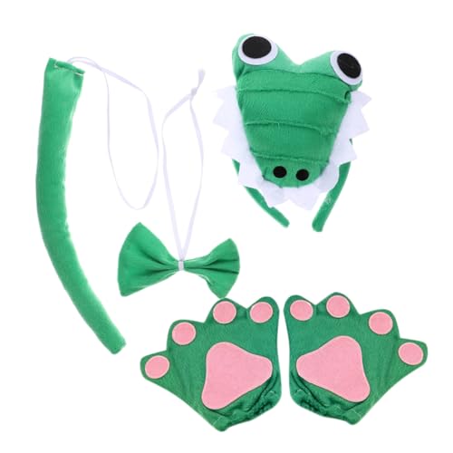 CATIEBYE 1 Set Halloween Alligator -kostüm -set Mit Stirnband - -bowtie Und Handschuhen Ideal Für Cosplay -themenpartys CATIEBYE 1 Set Halloween Alligator -kostüm -set Mit Stirnband - -bowtie Und Handschuhen Ideal Für Cosplay -themenpartys von CATIEBYE