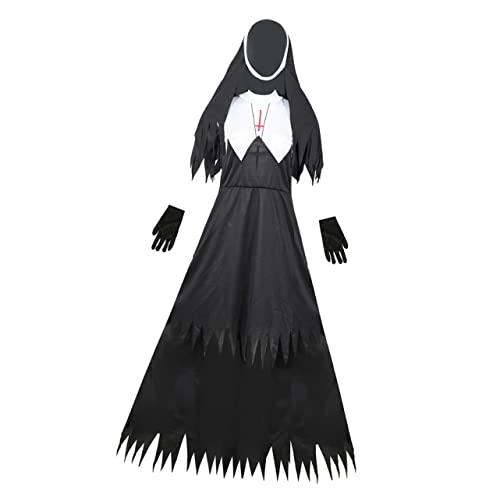 CATIEBYE 1 Stück Halloween Zombie Nonnenkostüm für Damen Gruselige Party Uniform für Kostümpartys und Karneval Xl Hochwertige Verarbeitung und Langlebiges Material für Unvergessliche von CATIEBYE
