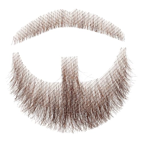 CATIEBYE 1Satz Realistisches Fake Set Echtem Haar für Männer Selbstklebender Schnurrbart für Halloween Maskeraden Cosplay Events Vielseitige Kostümaccessoires für Theater von CATIEBYE