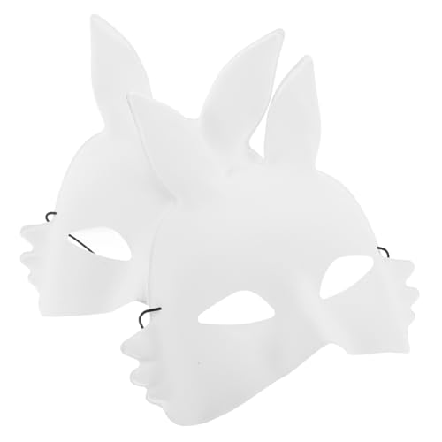 CATIEBYE Vintage Halloween Maske 2pcs Weiße Halbmaske Malerei Maske für Maskerade Party CATIEBYE Vintage Halloween Maske 2pcs Weiße Halbmaske Malerei Maske für Maskerade Party von CATIEBYE