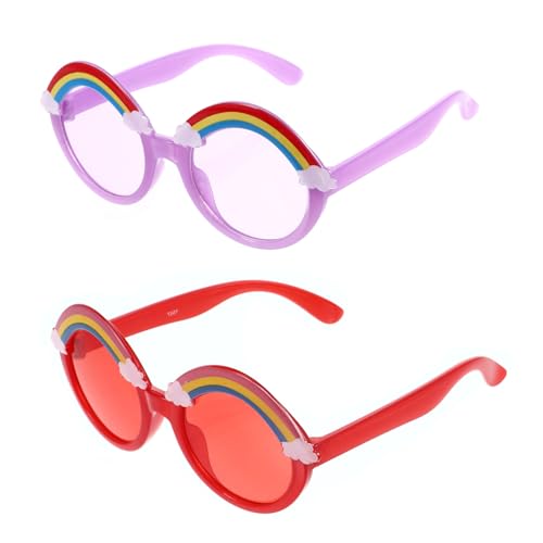 CATIEBYE 2Paare Sonnenbrillen mit Cartoonhaftem Regenbogen Design Brille für Jungen Geburtstagsgeschenk für Außenbereich CATIEBYE 2Paare Sonnenbrillen mit Cartoonhaftem Regenbogen Design Brille für Jungen Geburtstagsgeschenk für Außenbereich von CATIEBYE