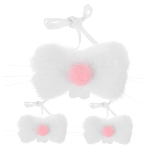 CATIEBYE 3 Stück Plüsch Kleines Hasenkostüm Zubehör Kuscheliges Kaninchen Nasen Requisit für und Halloween Kostüm Cosplay von CATIEBYE