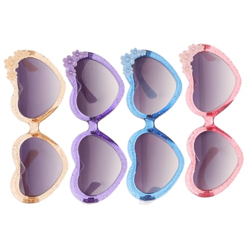 CATIEBYE 4 Stück Teiliges Herzförmige Sonnenbrille Transparente Farben Spaßige Sonnenbrillen für Strand Pool Party Cosplay Jungen Mädchen CATIEBYE 4 Stück Teiliges Herzförmige Sonnenbrille Transparente Farben Spaßige Sonnenbrillen für Strand Pool Party Cosplay Jungen Mädchen von CATIEBYE